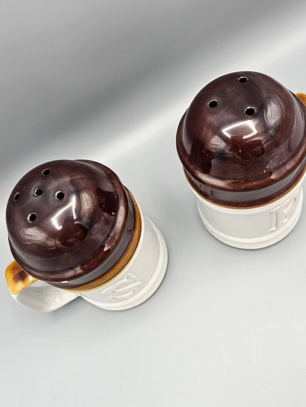 Vintage Ceramic Salt and Pepper Shakers Mug Style